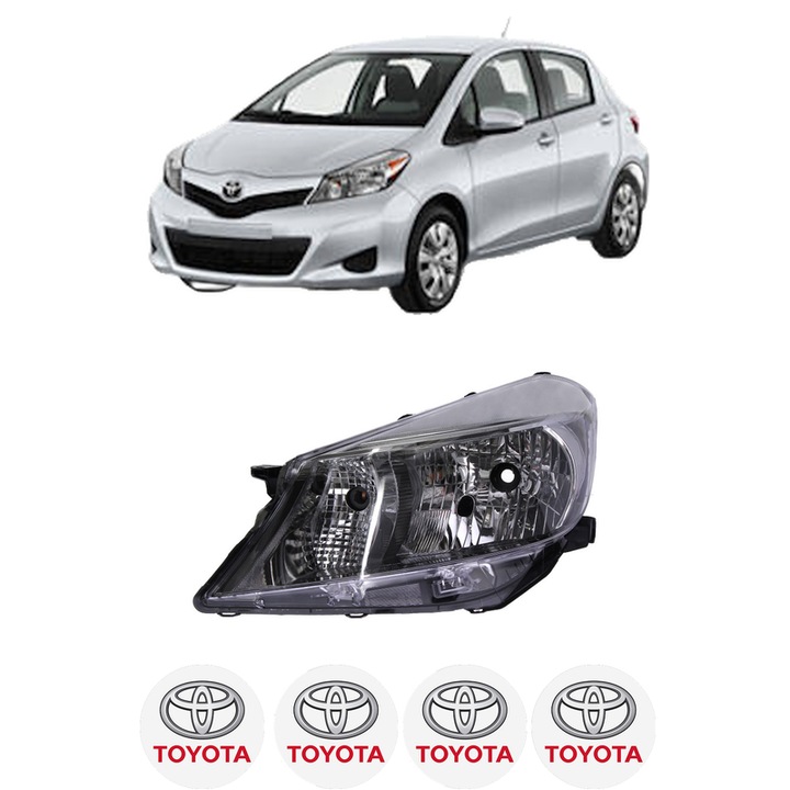 Far Stanga Fata TOYOTA YARIS Hatchback Van (_P13_) din 2012-2020, Auto, TYC, 4x Stickere auto cu TOYOTA