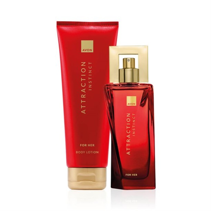 Set 2 produse Attraction Instinct pentru Ea, Avon - Apa de parfum 50 ml si Lotiune de corp 125 ml