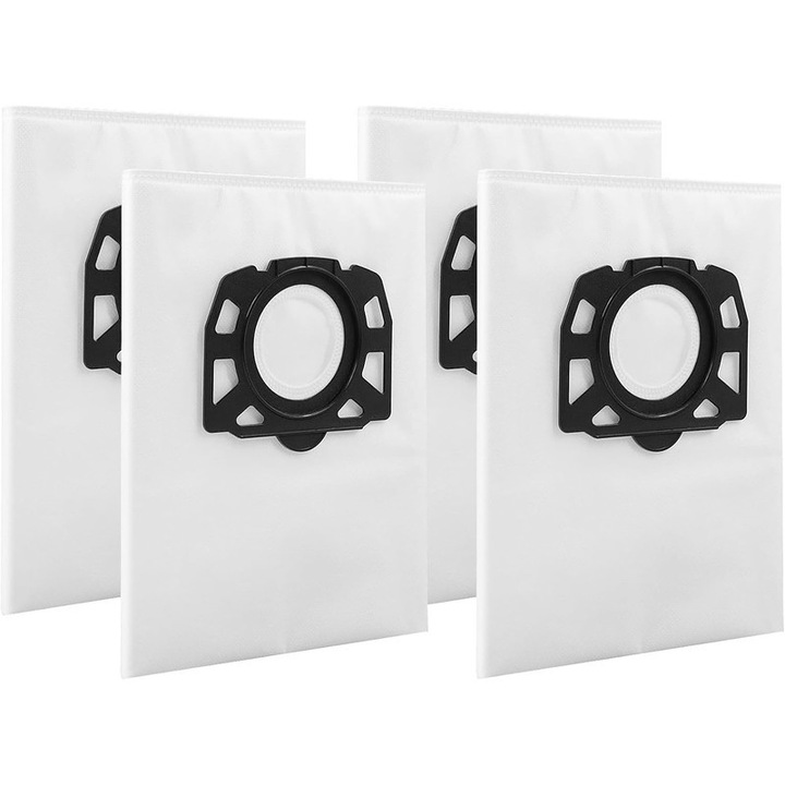 Pachet de 4 saci de aspirator pentru Karcher WD4 WD5 WD6 WD5P WD6P MV4 MV5 MV6, saci filtranti din fleece pentru aspiratoare umede si uscate