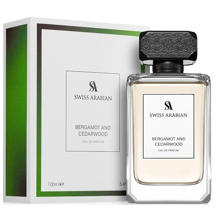 Apa de Parfum Swiss Arabian Bergamot and Cedarwood, Barbati, 100 ml
