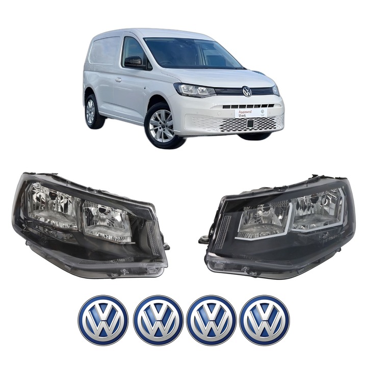 Set Faruri Stanga Dreapta Fata Volkswagen CADDY V MPV (SBB, SBJ) din 2020-2024, Auto, DEPO, 4x Stickere auto cu Volkswagen