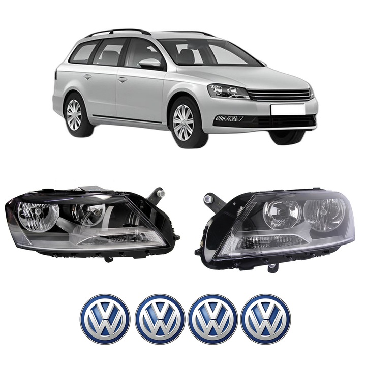 Set Faruri Stanga Dreapta Fata Volkswagen PASSAT B7 Variant (365) din 2010-2015, Auto, DEPO, 4x Stickere auto cu Volkswagen