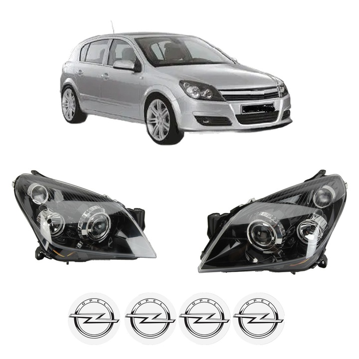 Set Faruri Stanga Dreapta Fata OPEL ASTRA H (A04) din 2004-2014, Auto, DEPO, 4x Stickere auto cu OPEL