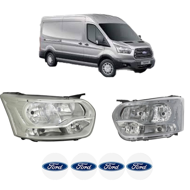Set Faruri Stanga Dreapta Fata FORD TRANSIT V363 Van (FCD, FDD) din 2013-2024, Auto, TYC, 4x Stickere auto cu FORD