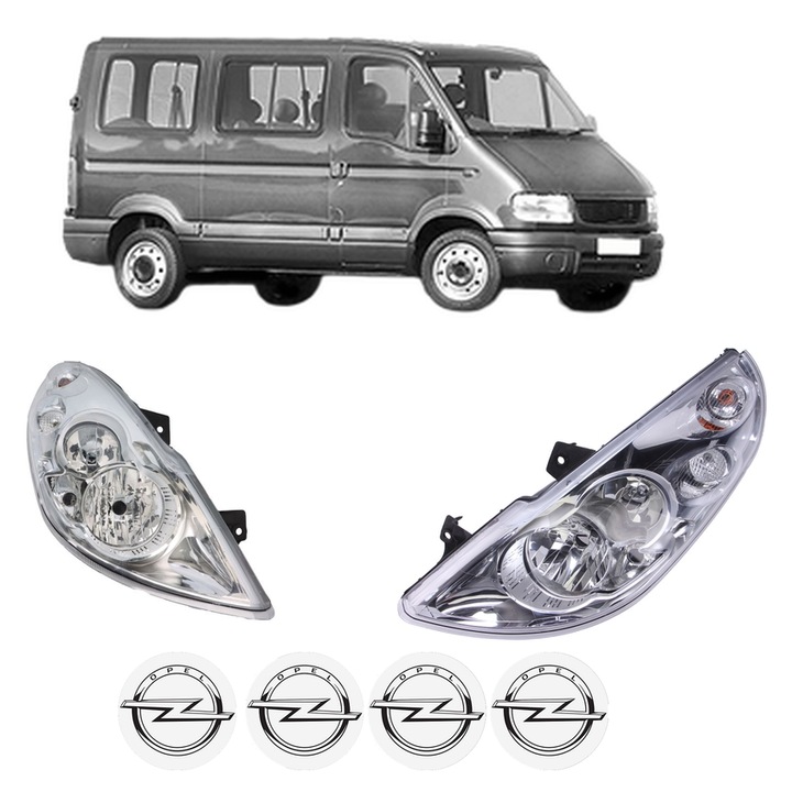 Set Faruri Stanga Dreapta Fata OPEL MOVANO A Bus (X70) din 1998-2007, Auto, DEPO, 4x Stickere auto cu OPEL