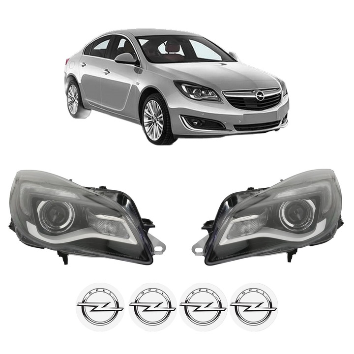 Set Faruri Stanga Dreapta Fata OPEL INSIGNIA A (G09) din 2008-2017, Auto, DEPO, 4x Stickere auto cu OPEL
