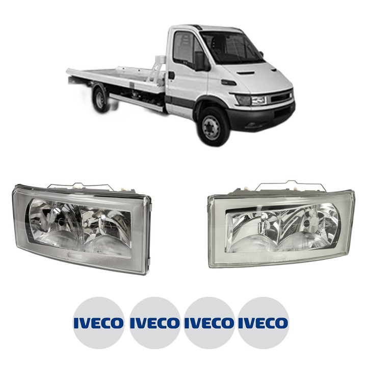 Set Faruri Stanga Dreapta Fata IVECO DAILY III Platform/Chassis din 1999-2006, Auto, DEPO, 4x Stickere auto cu IVECO