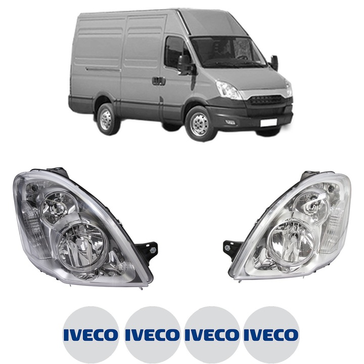 Set Faruri Stanga Dreapta Fata IVECO DAILY V Van din 2011-2014, Auto, DEPO, 4x Stickere auto cu IVECO