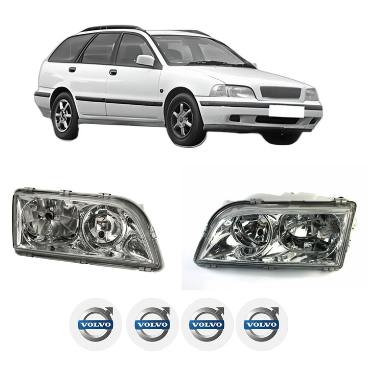 Set Faruri Stanga Dreapta Fata VOLVO V40 Estate (645) din 1995-2004, Auto, DEPO, 4x Stickere auto cu VOLVO