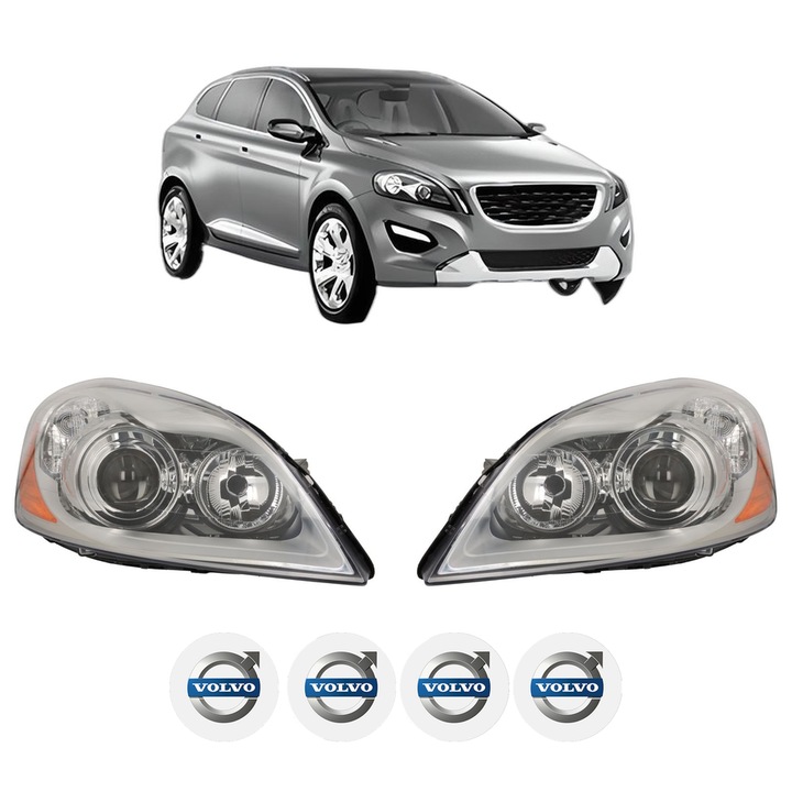 Set Faruri Stanga Dreapta Fata VOLVO XC60 I SUV (156) din 2008-2017, Auto, DEPO, 4x Stickere auto cu VOLVO