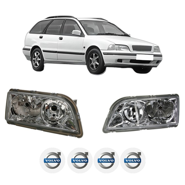 Set Faruri Stanga Dreapta Fata VOLVO V40 Estate (645) din 1995-2004, Auto, TYC, 4x Stickere auto cu VOLVO