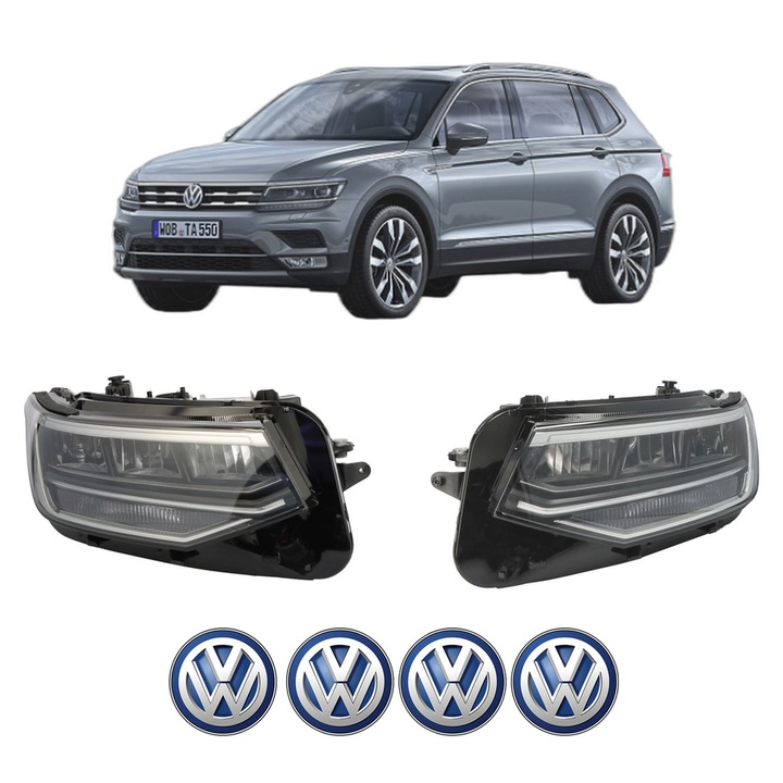 Set Faruri Stanga Dreapta Fata Volkswagen TIGUAN ALLSPACE (BW2, BJ2) din 2017-2021, Auto, TYC, 4x Stickere auto cu Volkswagen