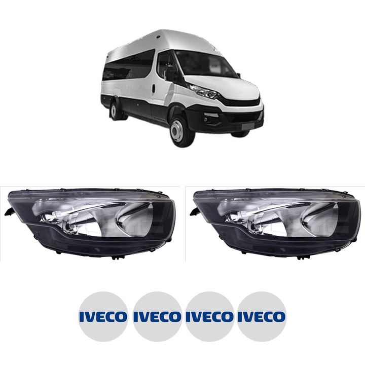 Set Faruri Stanga Dreapta Fata IVECO DAILY VI Bus din 2014-2022, Auto, TYC, 4x Stickere auto cu IVECO