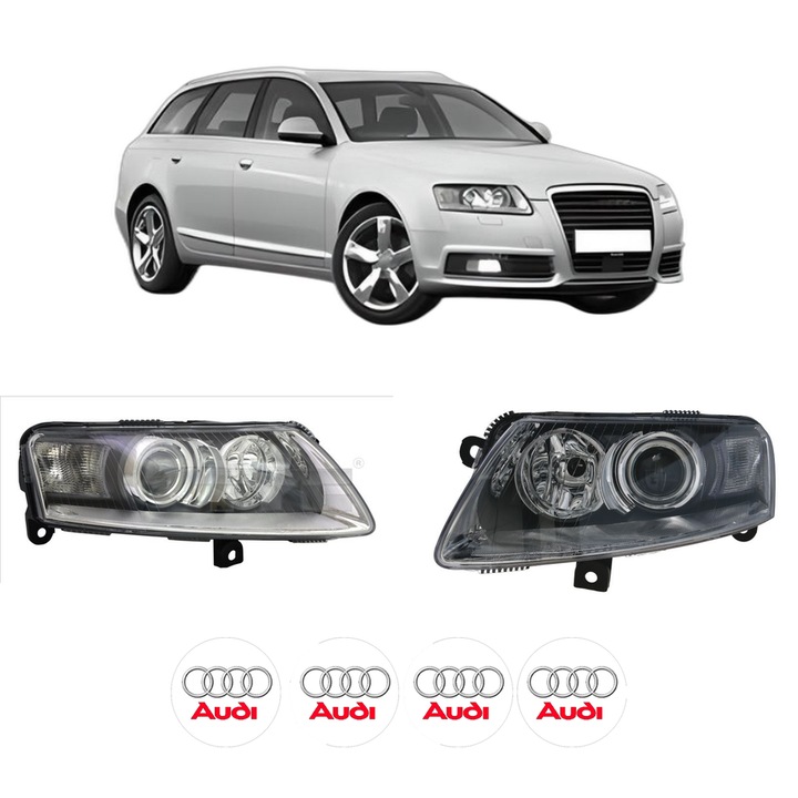 Set Faruri Stanga Dreapta Fata AUDI A6 Allroad C6 (4FH) din 2006-2011, Auto, TYC, 4x Stickere auto cu AUDI