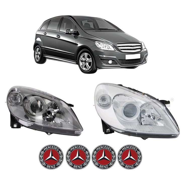 Set Faruri Stanga Dreapta Fata MERCEDES-BENZ B-CLASS Sports Tourer (W245) din 2005-2011, Auto, TYC, 4x Stickere auto cu MERCEDES-BENZ