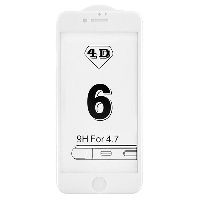 Folie sticla Kabelwelt 4D Full body White pentru Apple iPhone 6/6s