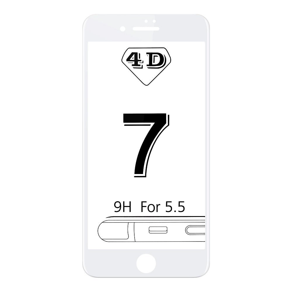 Folie sticla Kabelwelt 4D Full body White pentru Apple iPhone 7 Plus