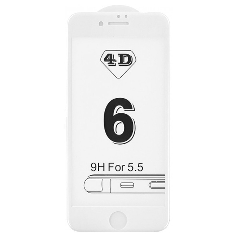Folie sticla Kabelwelt 4D Full body White pentru Apple iPhone 6/6s Plus