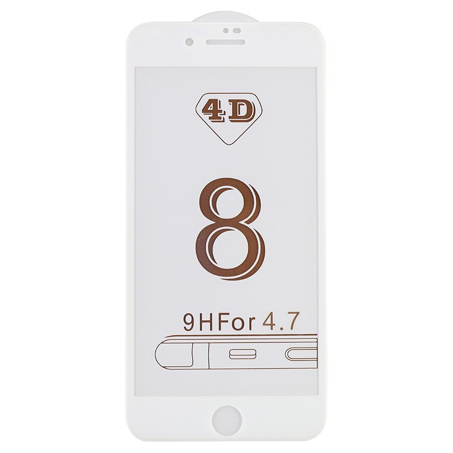 Folie sticla Kabelwelt 4D Full body White pentru Apple iPhone 8