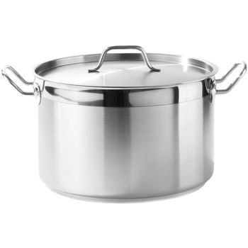 Oala medie cu capac Hendi, otel inoxidabil 18/10, inductie, 7 l, Ø24x15 cm