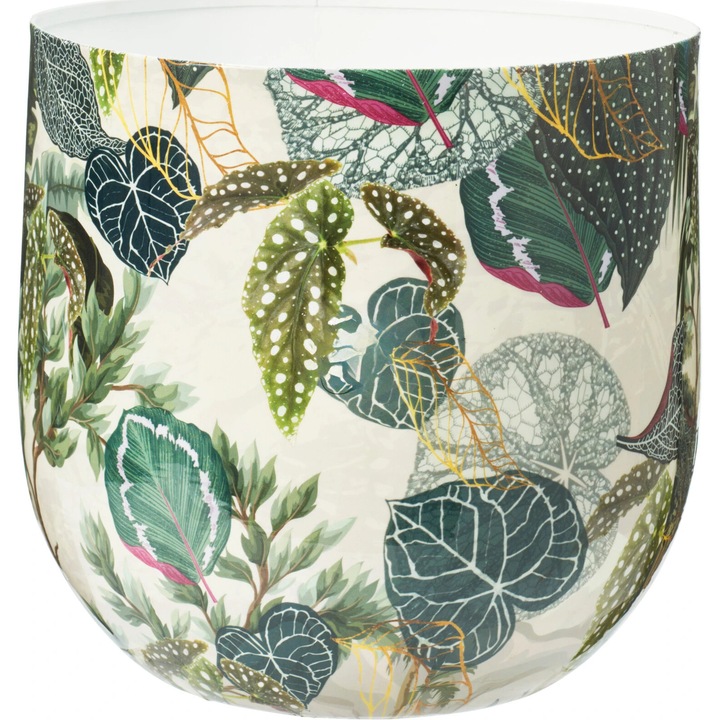 Ghiveci metalic Tropico, 26x25cm, multicolor, pentru plante mari