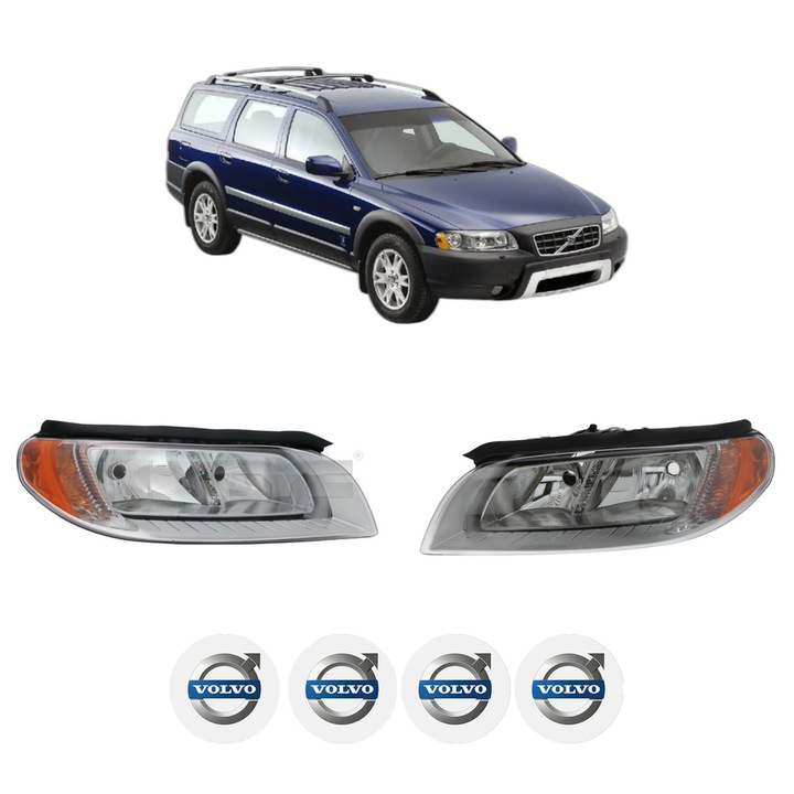 Set Faruri Stanga Dreapta Fata VOLVO XC70 II (136) din 2007-2016, Auto, TYC, 4x Stickere auto cu VOLVO