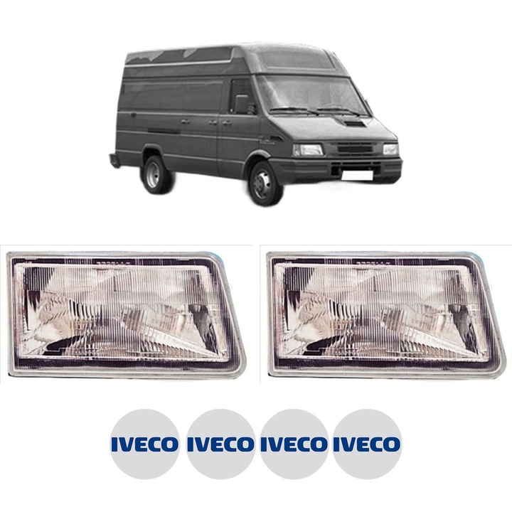 Set Faruri Stanga Dreapta Fata IVECO DAILY II Van din 1989-1999, Auto, TYC, 4x Stickere auto cu IVECO