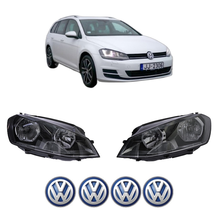 Set Faruri Stanga Dreapta Fata Volkswagen GOLF VII Variant (BA5, BV5) din 2013-2021, Auto, TYC, 4x Stickere auto cu Volkswagen