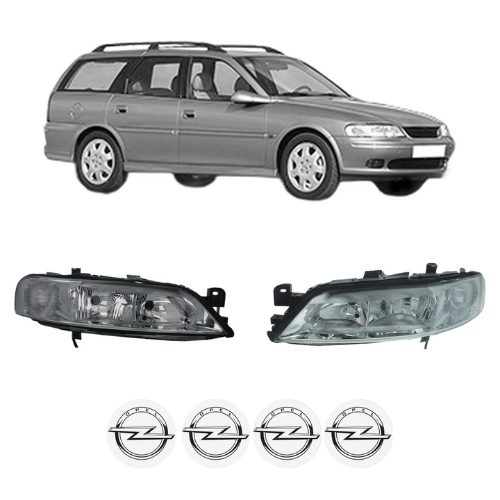 Set Faruri Stanga Dreapta Fata OPEL VECTRA B Estate (J96) din 1996-2003, Auto, TYC, 4x Stickere auto cu OPEL