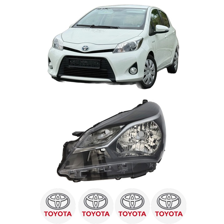 Far Stanga Fata TOYOTA YARIS (_P15_) din 2013-2016, Auto, DEPO, 4x Stickere auto cu TOYOTA