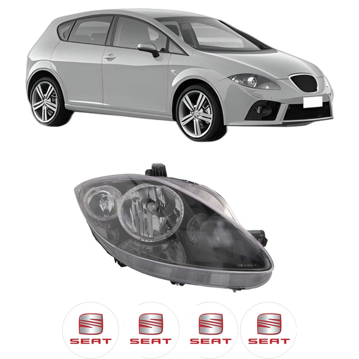 Far Dreapta Fata SEAT LEON (1P1) din 2005-2013, Auto, TYC, 4x Stickere auto cu SEAT