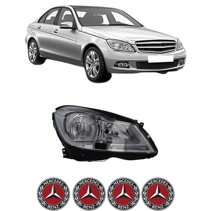 Far Dreapta Fata MERCEDES-BENZ C-CLASS (W204) din 2007-2014, Auto, TYC, 4x Stickere auto cu MERCEDES-BENZ