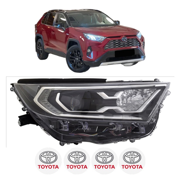 Far Dreapta Fata TOYOTA RAV 4 V (_A5_, _H5_) din 2018-2019, Auto, TYC, 4x Stickere auto cu TOYOTA