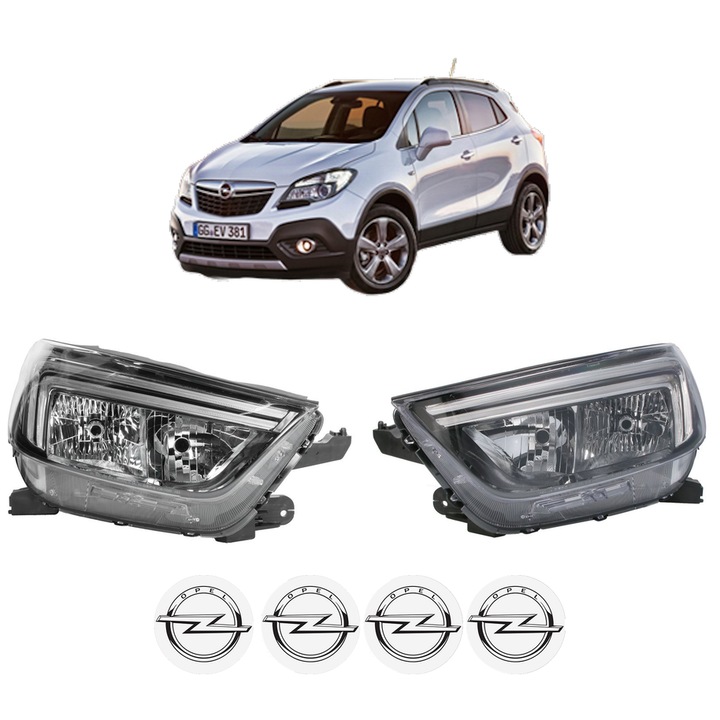Set Faruri Stanga Dreapta Fata OPEL MOKKA / MOKKA X (J13) din 2012-2019, Auto, DEPO, 4x Stickere auto cu OPEL