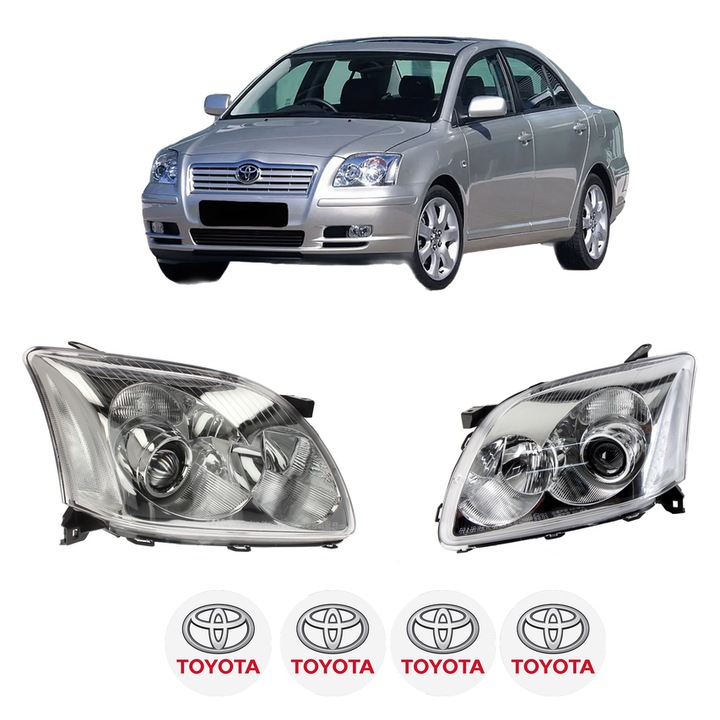 Set Faruri Stanga Dreapta Fata TOYOTA AVENSIS Saloon (_T25_) din 2003-2008, Auto, DEPO, 4x Stickere auto cu TOYOTA