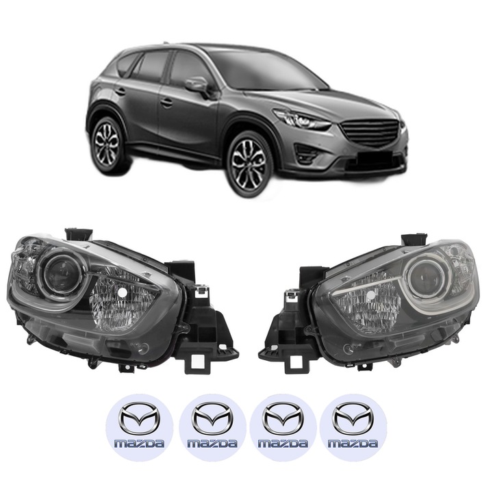 Set Faruri Stanga Dreapta Fata MAZDA CX-5 Van (KE_) din 2015-2017, Auto, DEPO, 4x Stickere auto cu MAZDA