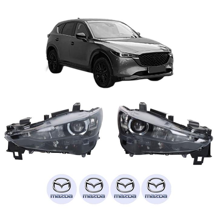 Set Faruri Stanga Dreapta Fata MAZDA CX-5 (KF) din 2016-2023, Auto, DEPO, 4x Stickere auto cu MAZDA