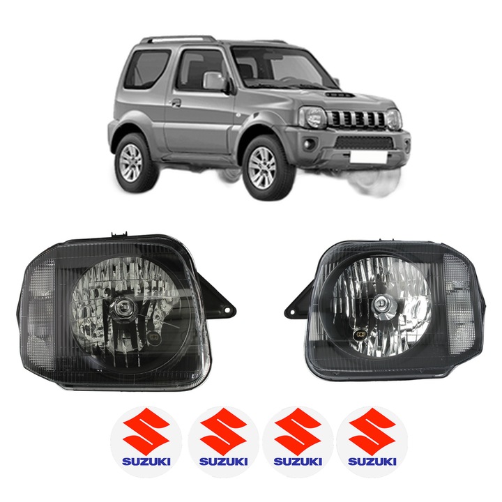 Set Faruri Stanga Dreapta Fata SUZUKI JIMNY Closed Off-Road Vehicle (SN) din 1998-2005, Auto, DEPO, 4x Stickere auto cu SUZUKI