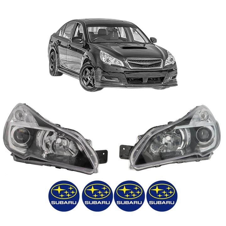 Set Faruri Stanga Dreapta Fata SUBARU LEGACY V (BM) din 2009-2014, Auto, DEPO, 4x Stickere auto cu SUBARU