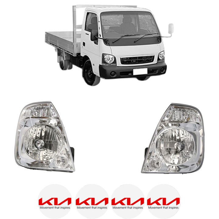 Set Faruri Stanga Dreapta Fata KIA K2700 II din 2000, Auto, DEPO, 4x Stickere auto cu KIA
