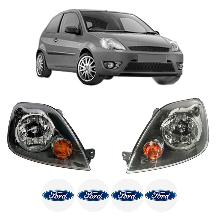 Set Faruri Stanga Dreapta Fata FORD FIESTA V Van din 2002-2010, Auto, DEPO, 4x Stickere auto cu FORD