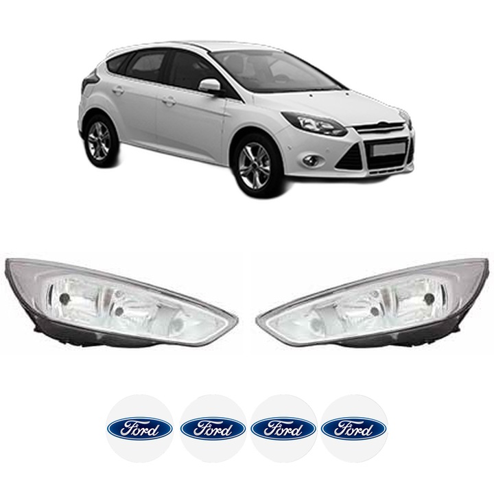 Set Faruri Stanga Dreapta Fata FORD FOCUS III Hatchback Van din 2011-2020, Auto, DEPO, 4x Stickere auto cu FORD