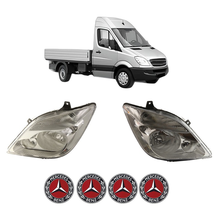Set Faruri Stanga Dreapta Fata MERCEDES-BENZ SPRINTER 5-t Platform/Chassis (B906) din 2006-2018, Auto, DEPO, 4x Stickere auto cu MERCEDES-BENZ