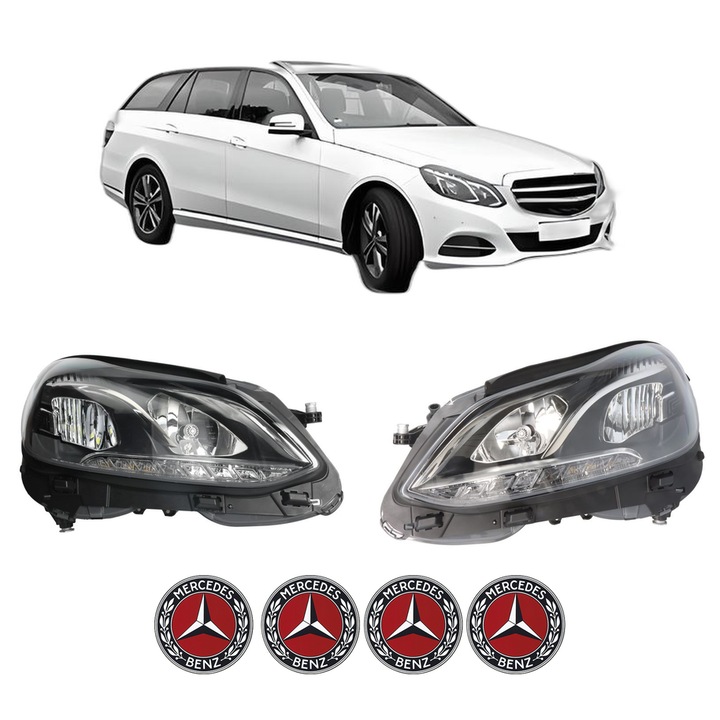 Set Faruri Stanga Dreapta Fata MERCEDES-BENZ E-CLASS T-Model (S212) din 2009-2016, Auto, DEPO, 4x Stickere auto cu MERCEDES-BENZ