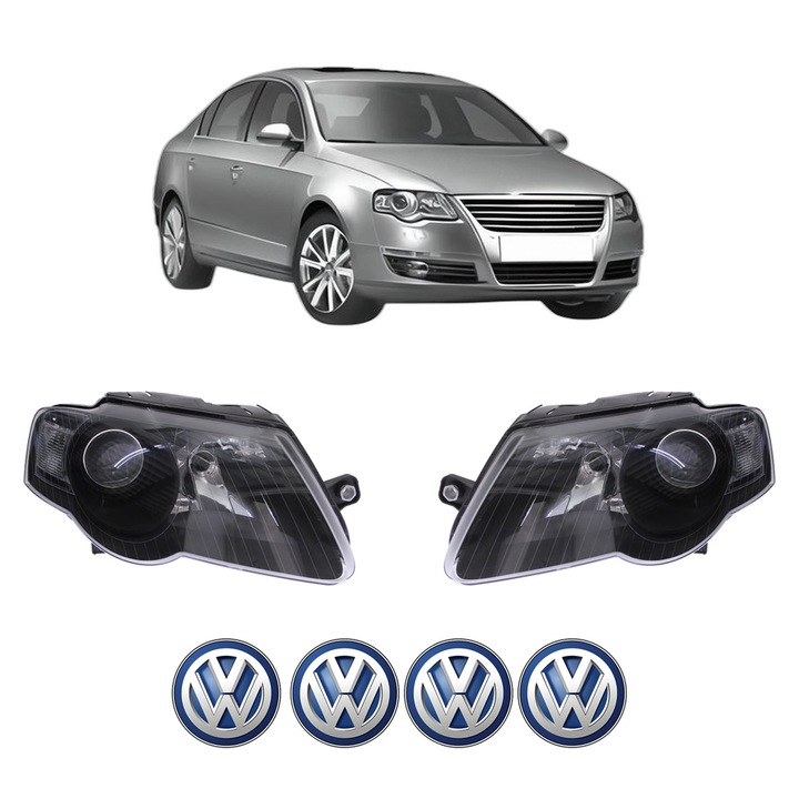 Set Faruri Stanga Dreapta Fata Volkswagen PASSAT B6 (3C2) din 2005-2010, Auto, DEPO, 4x Stickere auto cu Volkswagen