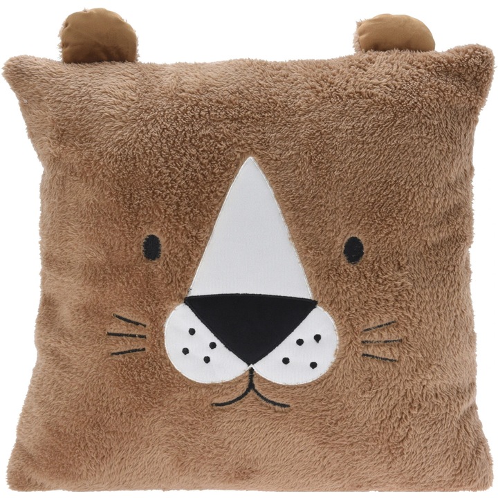 Perna decorativa, H&L, design Leu, 43x43 cm, maro