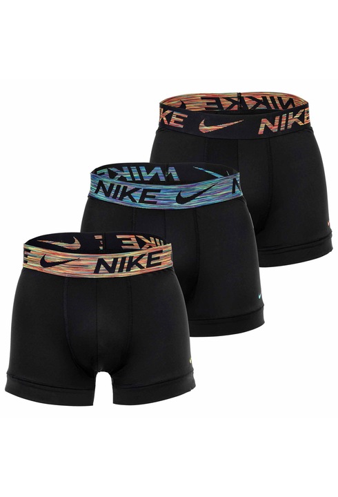 Nike, Set de boxeri cu tehnologie Dri-Fit - 3 perechi, Verde/Negru/Albastru
