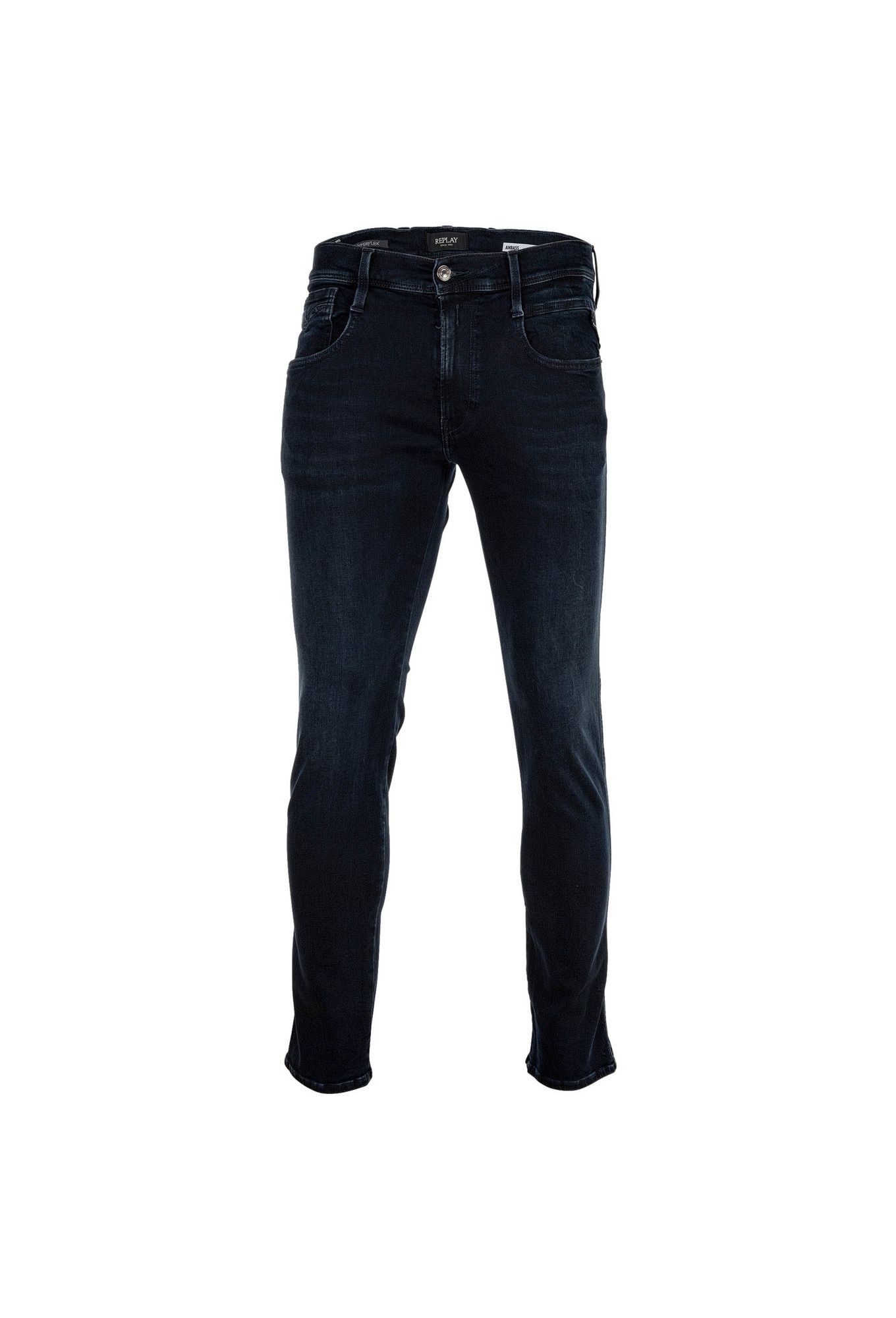 Replay, Blugi slim fit Hyperflex Anbass, Indigo, W32-L32