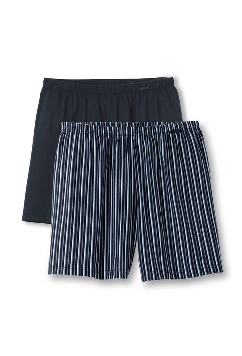 CALIDA, Set de boxeri din bumbac Benefits - 2 perechi, Alb/Albastru inchis