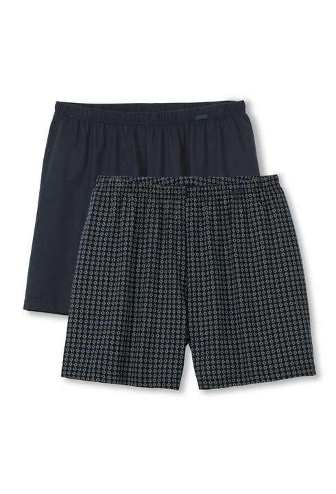 CALIDA, Set de boxeri din bumbac Benefits - 2 perechi, Alb fildes/Albastru inchis